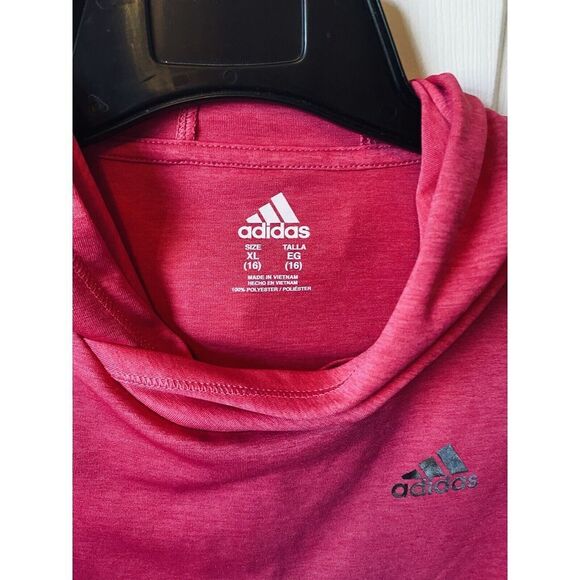 Adidas Hoodie‎ Pullover Girls size XL 16 Pink - Picture 2 of 3